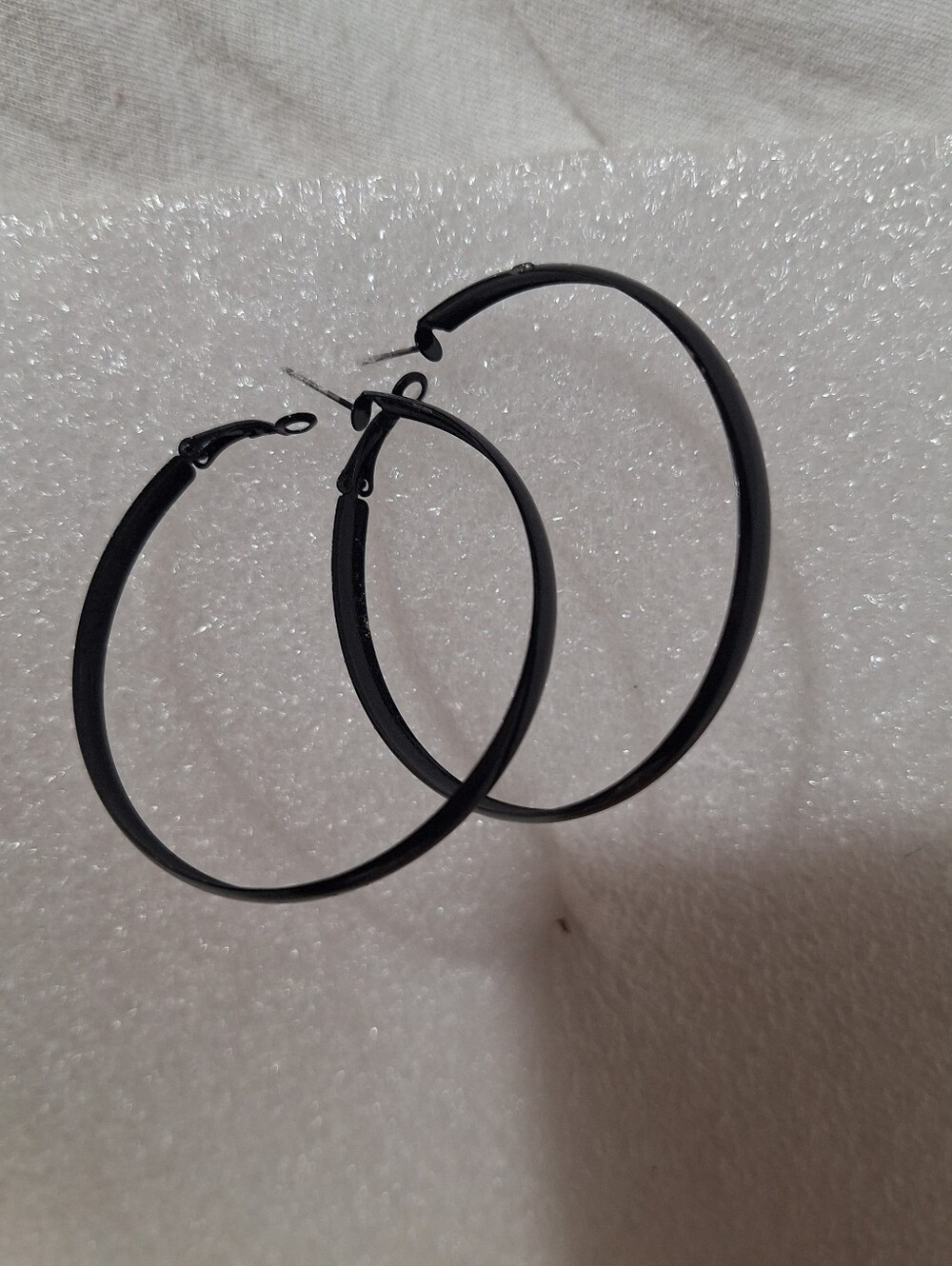 Black Hoop Earrings - Classic Women's Jewelry